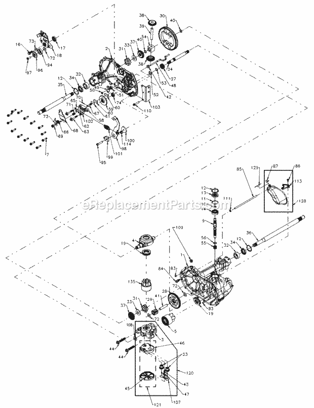 Hydrostatic Diagram and Parts List for 1517 13A-231G100 Cub Cadet Lawn Tractor